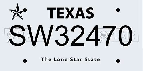SW32470 Texas License Plate