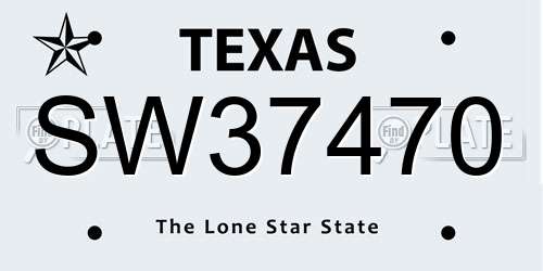 SW37470 Texas License Plate