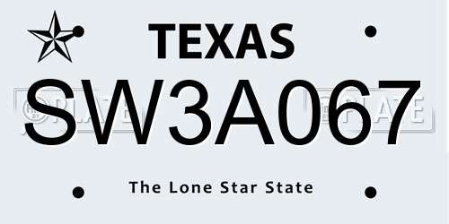 SW3A067 Texas License Plate