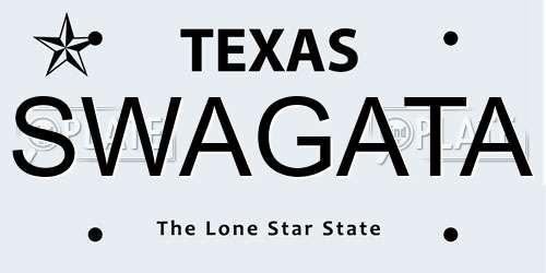 SWAGATA Texas License Plate