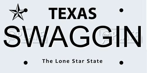 SWAGGIN Texas License Plate