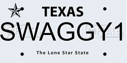 SWAGGY1 Texas License Plate