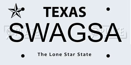 SWAGSA Texas License Plate