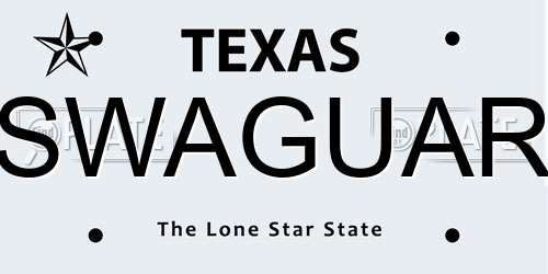 SWAGUAR Texas License Plate