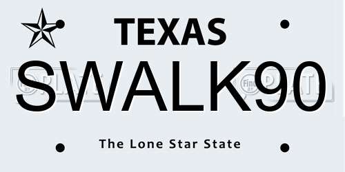 SWALK90 Texas License Plate