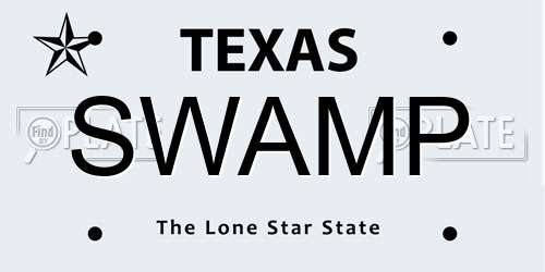 SWAMP Texas License Plate