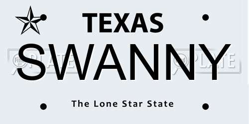 SWANNY Texas License Plate