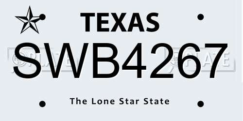 SWB4267 Texas License Plate