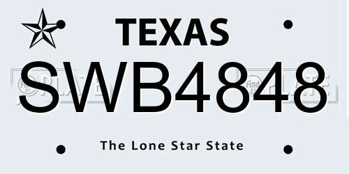 SWB4848 Texas License Plate
