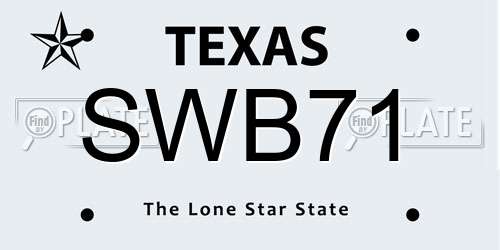 SWB71 Texas License Plate