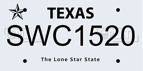 SWC1520 Texas License Plate