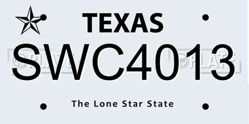 SWC4013 Texas License Plate