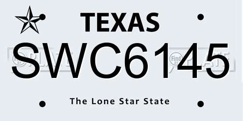 SWC6145 Texas License Plate