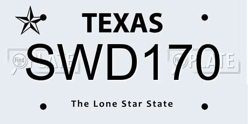 SWD170 Texas License Plate