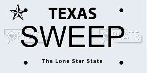 SWEEP Texas License Plate