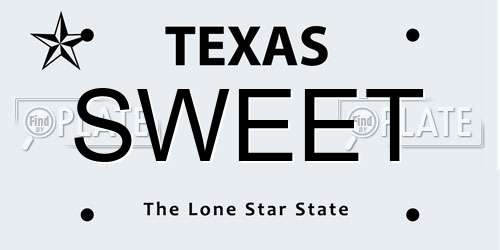 SWEET Texas License Plate