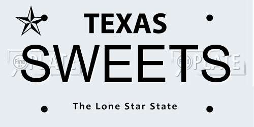 SWEETS Texas License Plate