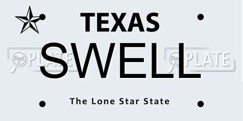 SWELL Texas License Plate