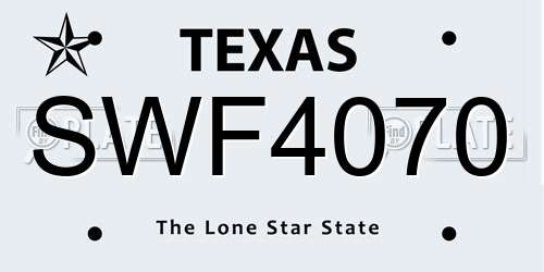 SWF4070 Texas License Plate