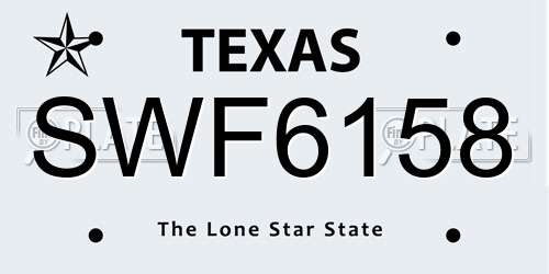 SWF6158 Texas License Plate