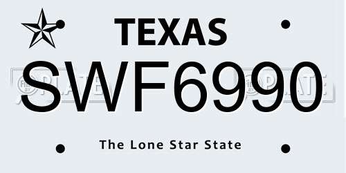 SWF6990 Texas License Plate