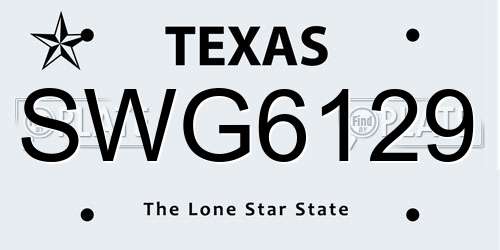 SWG6129 Texas License Plate