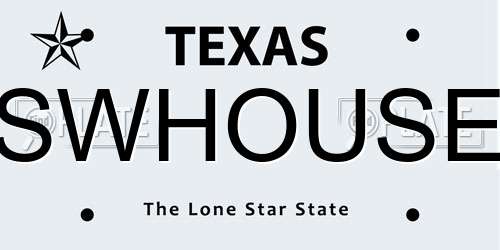 SWHOUSE Texas License Plate