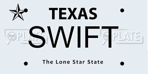 SWIFT Texas License Plate