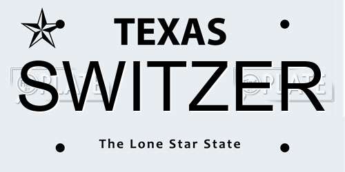 SWITZER Texas License Plate