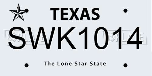 SWK1014 Texas License Plate