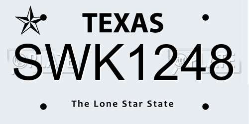 SWK1248 Texas License Plate