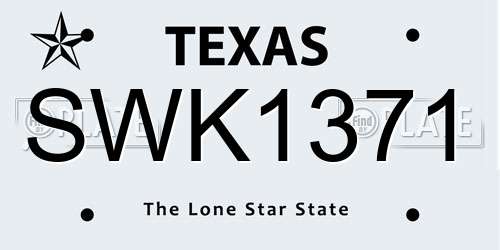 SWK1371 Texas License Plate