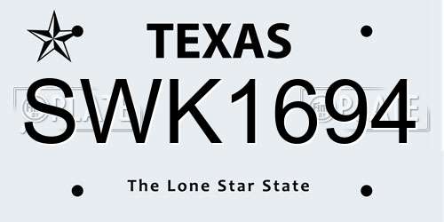 SWK1694 Texas License Plate