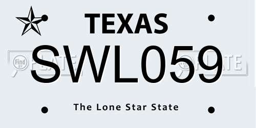 SWL059 Texas License Plate