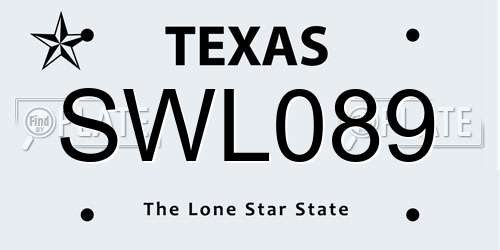 SWL089 Texas License Plate
