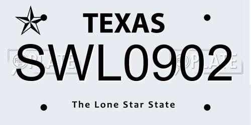 SWL0902 Texas License Plate