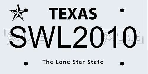SWL2010 Texas License Plate