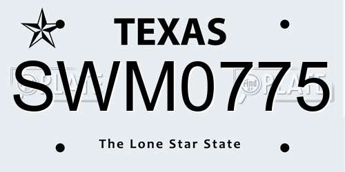 SWM0775 Texas License Plate