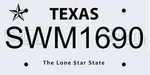 SWM1690 Texas License Plate