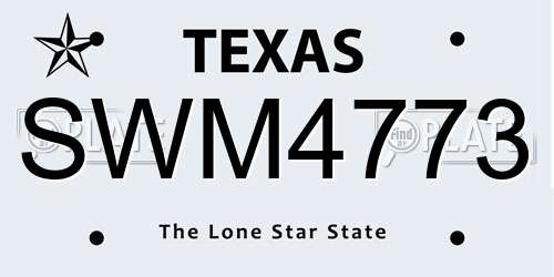 SWM4773 Texas License Plate