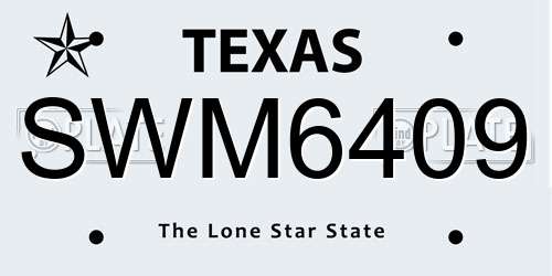 SWM6409 Texas License Plate