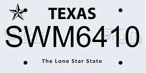 SWM6410 Texas License Plate