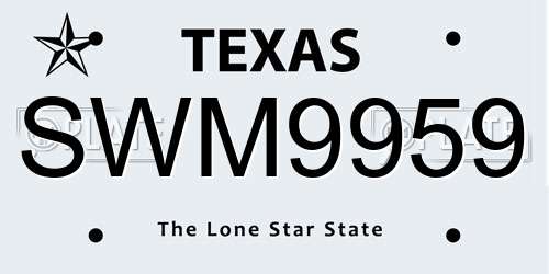SWM9959 Texas License Plate