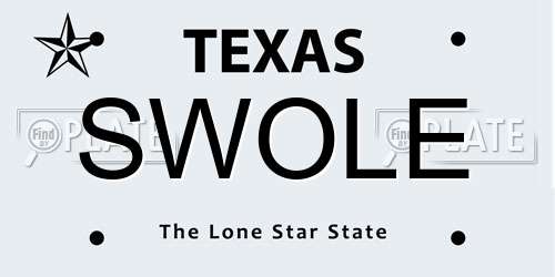 SWOLE Texas License Plate