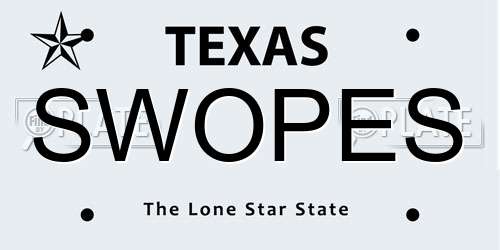 SWOPES Texas License Plate