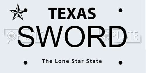 SWORD Texas License Plate