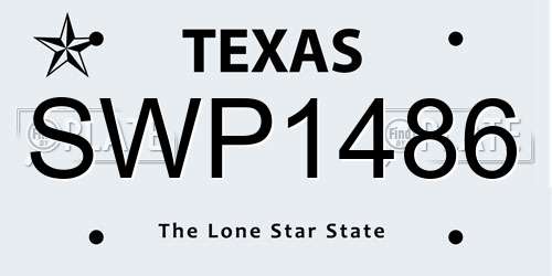 SWP1486 Texas License Plate