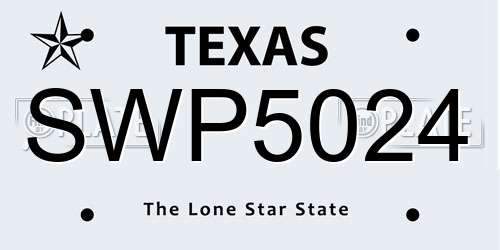 SWP5024 Texas License Plate