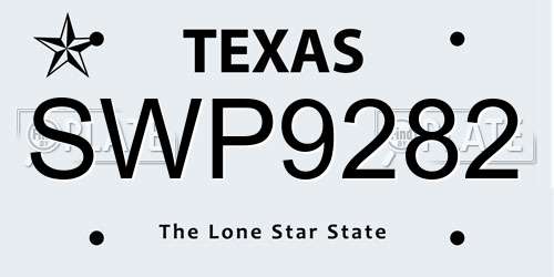 SWP9282 Texas License Plate
