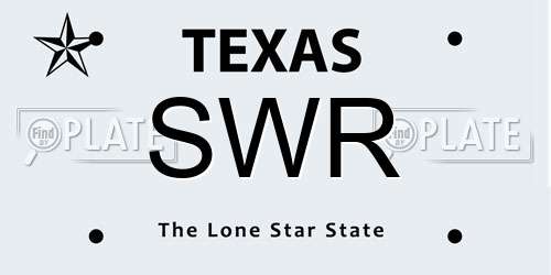 SWR Texas License Plate